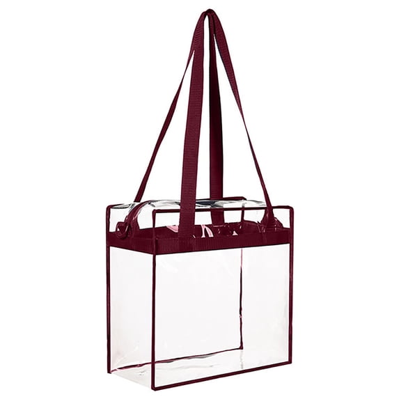 SUSHANG Pvc Transparent Bag Square Large Capacity Travel Storage Bag Portable Crossbody Handbag Tote Bag