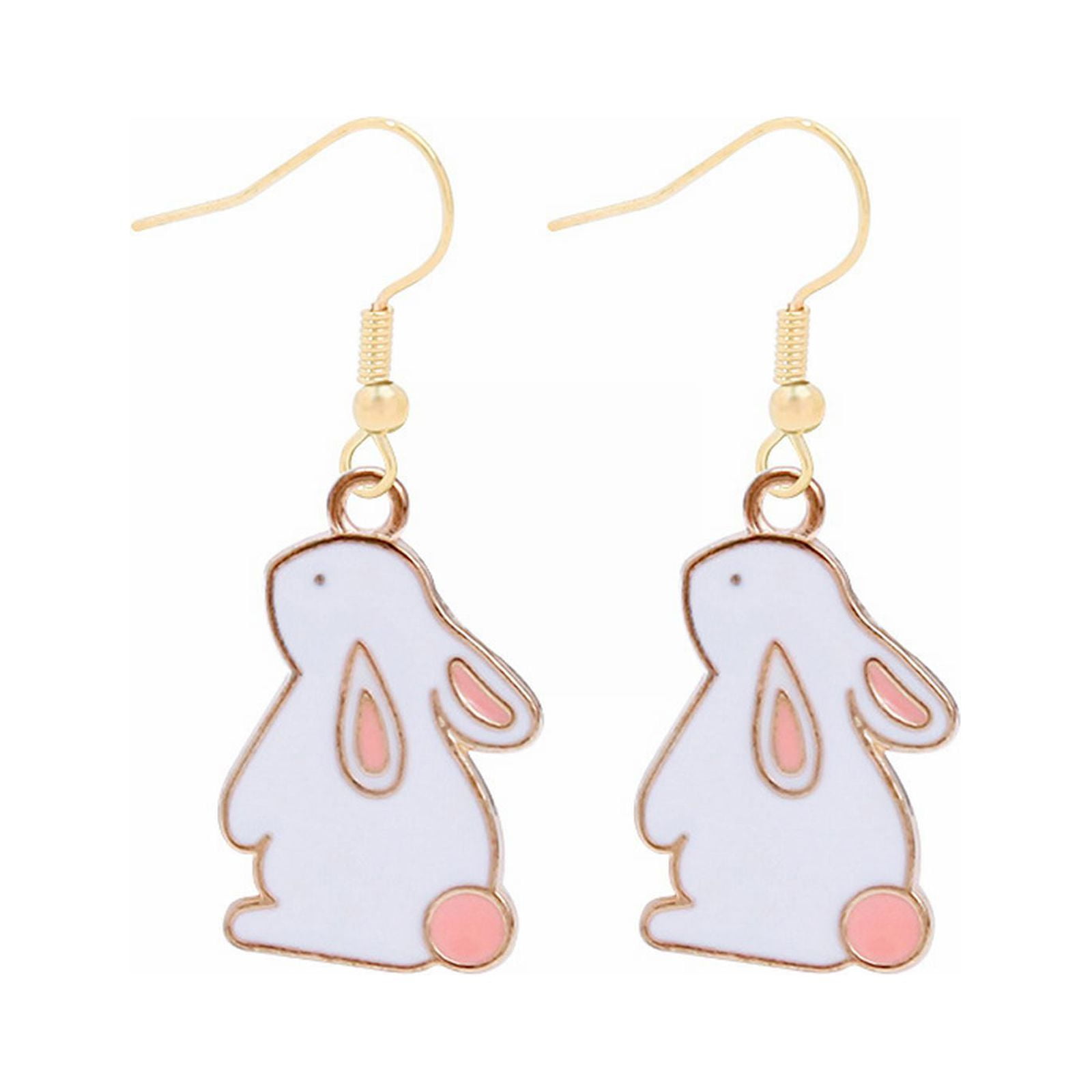 Rabbit Earring SUSHANG Rabbit Carrot Earrings Cartoon Cute Bunny Dangling Rabbit ...