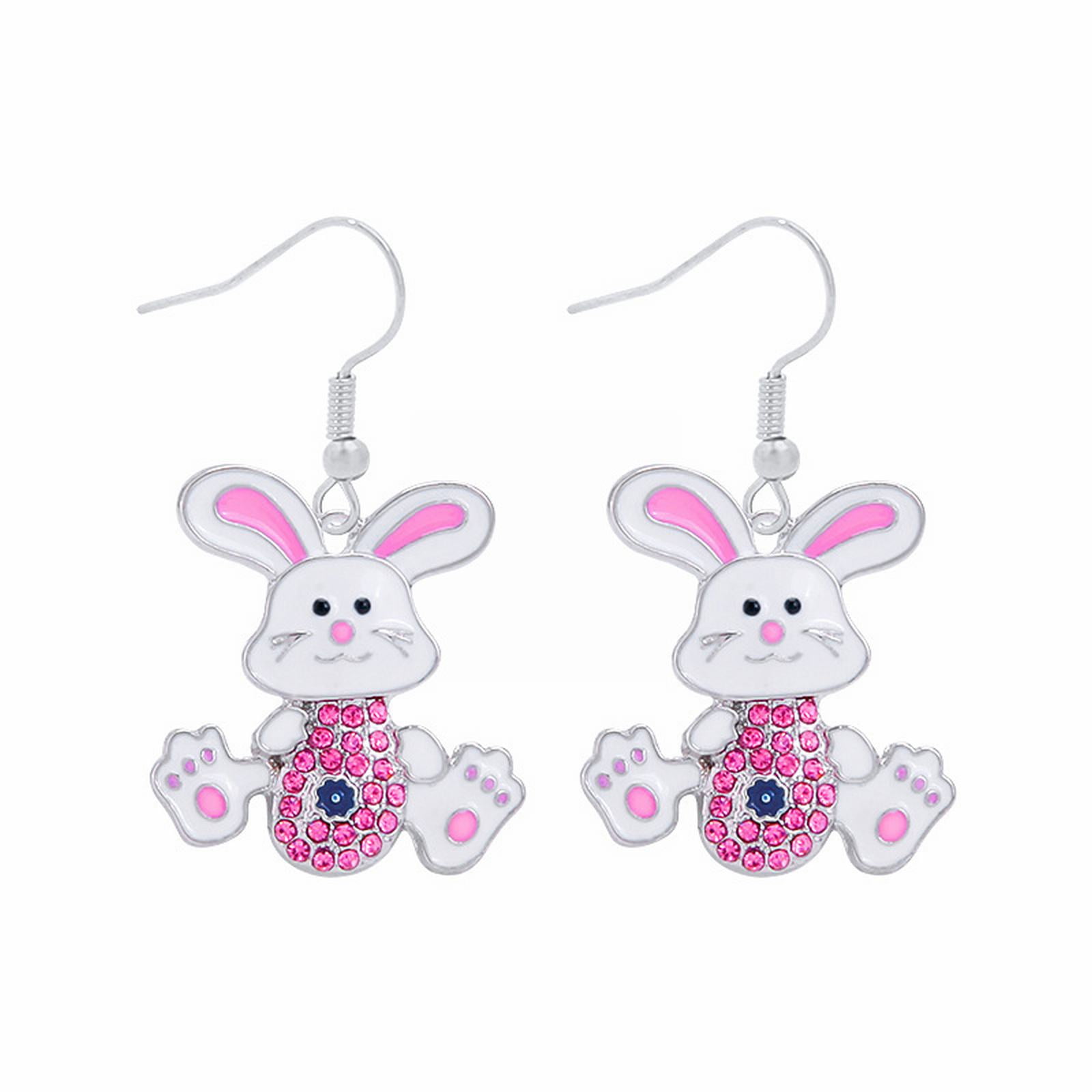 Rabbit Earring SUSHANG Rabbit Carrot Earrings Cartoon Cute Bunny Dangling Rabbit ...