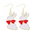 thumbnail image 1 of SUSHANG Rabbit Carrot Earrings Cartoon Cute Bunny Dangling Rabbit Earrings Happy Easter Egg Carrot Earring Easter Earrings Cartoon Cute Rabbit Earrings, 1 of 9