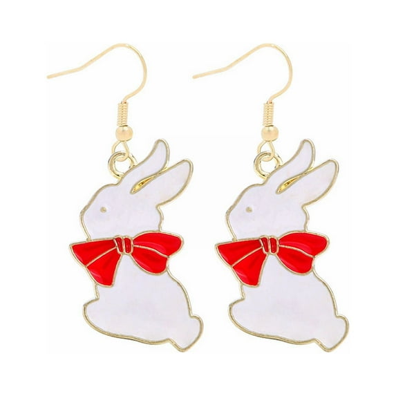 SUSHANG Rabbit Carrot Earrings Cartoon Cute Bunny Dangling Rabbit Earrings Happy Easter Egg Carrot Earring Easter Earrings Cartoon Cute Rabbit Earrings