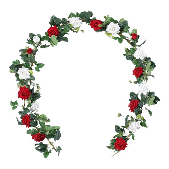 SUSHANG Realistic Artificial Greenery Garland with Lifelike Leaves - Botanical Vine for Wedding Table Chair Decor, Rustic Arch Arrangement, Home & Event Decoration