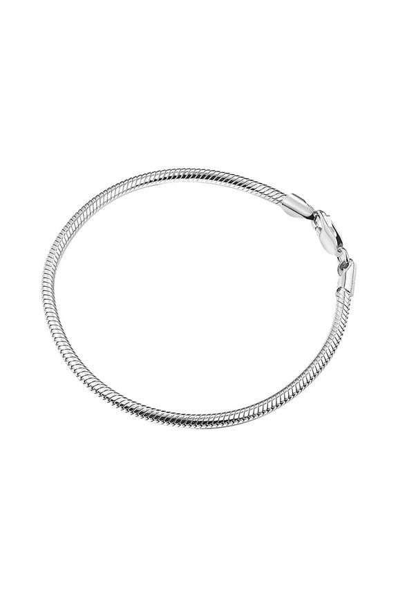 Round Snake Bone Bracelet 3Mm Bracelet Design Adjustable Sterling Silver Simple Round Bone Bracelet for Boys and Girls