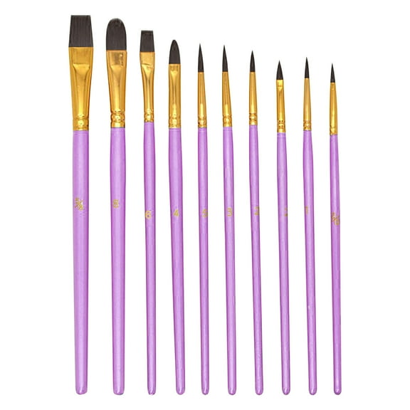 SUSHANG Round Tip Brushes Nylon Brushes Artist Wood Brushes for Oil Watercolor Face Nail Arts Miniature and Rock Painting