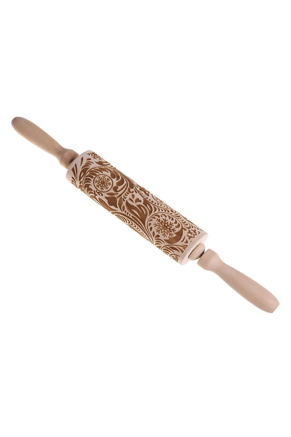 Rrolling Flowers Pattern Pin and Pin Rolling Embossed with Design KitchenDining Bar for Wedding, Holiday, Christmas, Mother, Friends