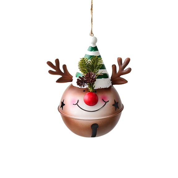SUSHANG Rustic Metal Christmas Bell Ornament with Snowflake/Heart Cut-Out Design | Large Jingle Bell with Hanging Rope for Festive Tree Decoration, Porch and Wall Hanging Display