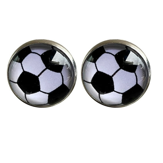 SUSHANG Simple Retro Earrings Time Gem Glass Earrings Sports Basketball Baseball Softball Volleyball Simple Vintage Earrings