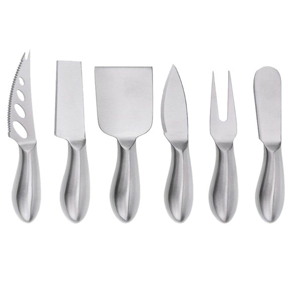 SUSHANG Six Piece Stainless Steel Cheese Set Cheesecake fork Sharp Cutter Mini Multifunctional Suitable for Baking Tools