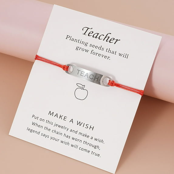 SUSHANG Stainless Steel Bracelet Day Card Card Blessing Color 5 Card Teacher'S Gift Blessing Colors Bracelet Ladies Bracelet Greeting Men'S Bracelet Teacher Bracelets