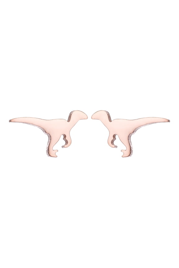 Stainless Steel Dinosaur Earrings Fashion Dinosaur Stainless Steel Small Animal Earrings Personality Simple Earrings Stainless Steel Earrings Halloween Dinosaur Shape Ear Studs for Women