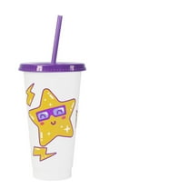 SUSHANG Star Color Changing Cups with Lids Reusable Plastic Iced Coffee Cups for Adults and Kids Cute 24oz Leakproof Cold Drink Cups Ideal for Ice Tea Food Grade Material Perfect for Travel Parties