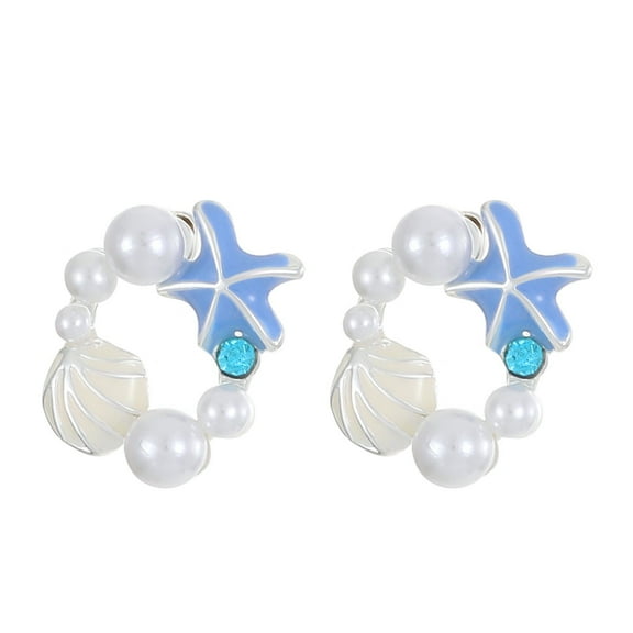 SUSHANG Starfish Pearl Earrings The Latest European Simple Fashion Is Suitable for Women'S Party Jewelry Earrings