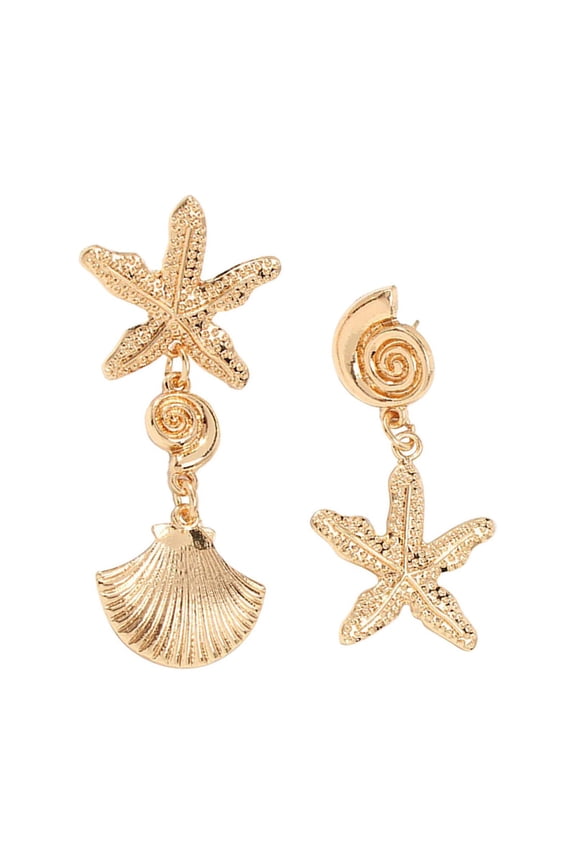 Starfish Shell Earrings Summer Bohemia Seashell Earring Pearl Stud Earrings Beach Ocean Earrings Accessories