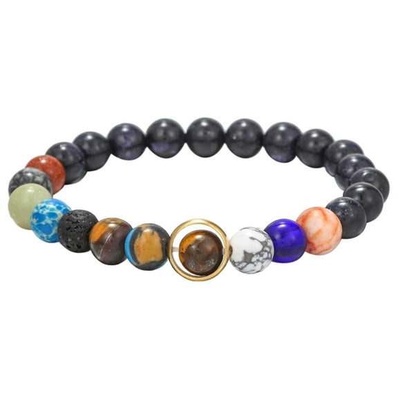 SUSHANG Starry Milky Way Bracelet Beaded System Stone Bracelet Planet Themed Natural Unquie Eight Bracelets