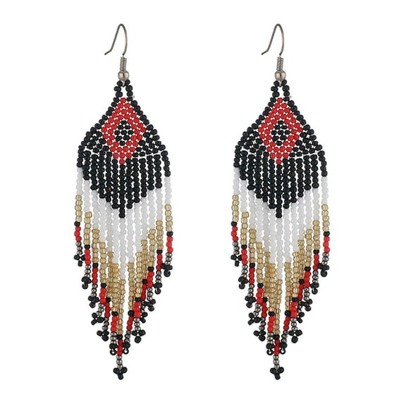 SUSHANG Tassel Earrings Colorful Rice Pearl Ear Giving Gifts for Women'S Earrings Handmade Jewelry Personalized Tassel Earrings