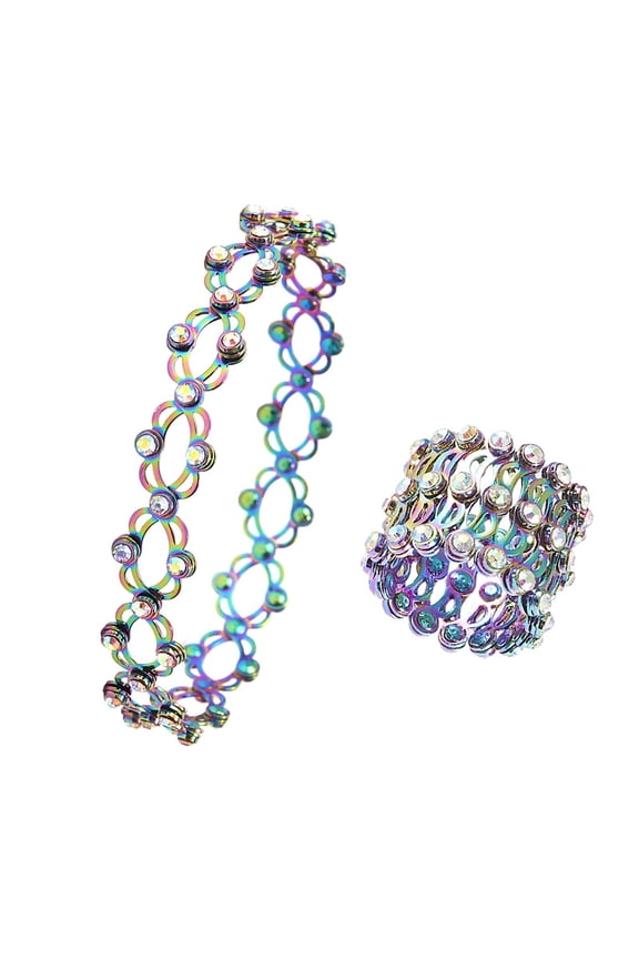 Telescopic Ring Expandable Ring Bracelet Retractable Ring Bracelet Adjustable Transform Bracelet Ring Folding Retractable Telescopic Ring Bracelet Women Men Jewelry Gift