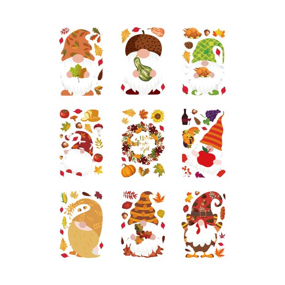 SUSHANG Thanksgiving Window Sticker Autumn Window Decorations Thanksgiving Day Window Adhesive Thanksgiving Decorations Window Decoration Without Glue Maple Leaves Window Sticker Decoration