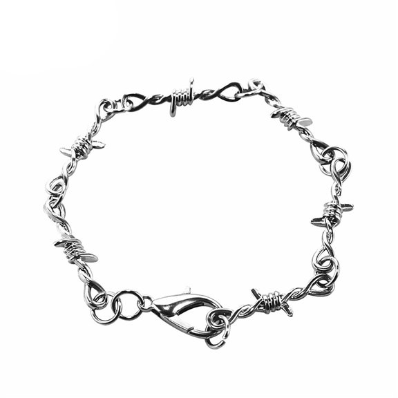 SUSHANG Thorn Metal Bracelet with Thorns Punk and Men'S Metal Gothic Women'S Wire Barbed Bracelet Thorns Bracelets