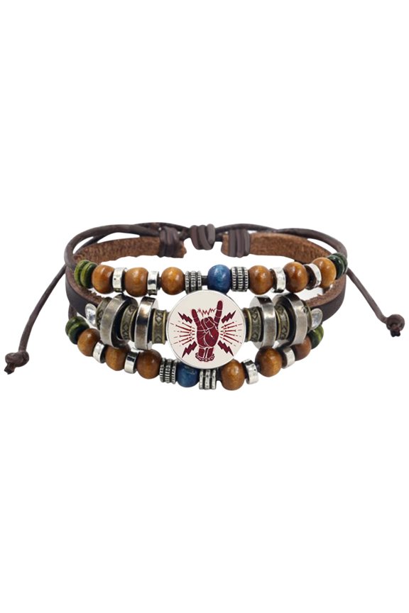 Time Gem Bracelet 9 Different Rock Gesture Woven Bracelet Made of Artificial Leather Is The for Friends Girlfriends and Classmates