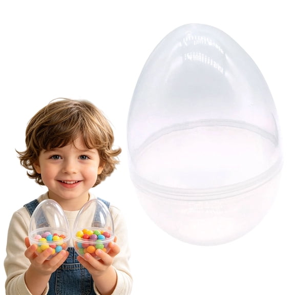SUSHANG Transparent Easter Eggs Clear Fillable Plastic Eggs Empty for Easter Egg Hunt, Candy Treats, Basket Stuffers, Party Supplies, Easter Party Decor Decoration