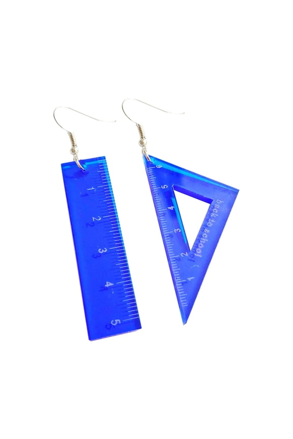 Triangular Ruler Earrings Mathematical Triangle Ruler and Straight Edge Series Earrings
