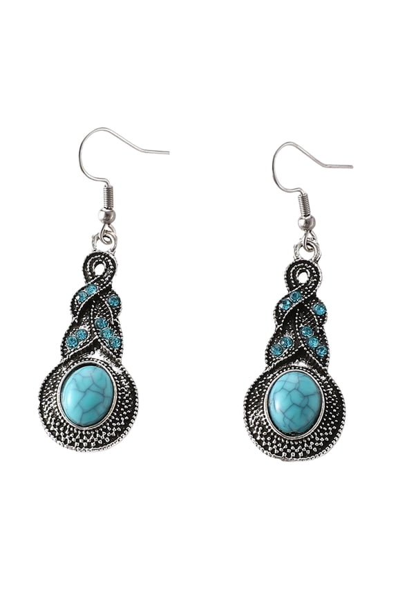 Turquoise Earrings New Vintage Turquoise Dotted Diamond Earrings Earrings Girlfriend Mother Wife Daughter Gift Preferred