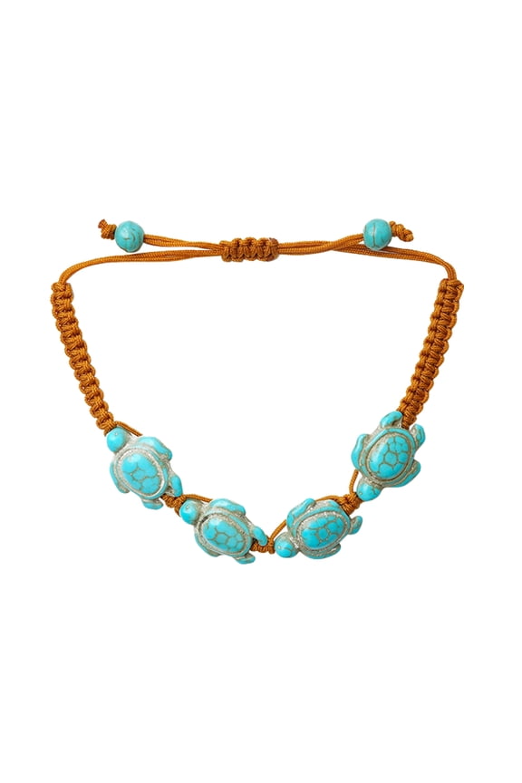Turquoise Turtle Bracelet Turquoise Turtle Bracelet Boho Handwoven Adjustable Bracelet Charm