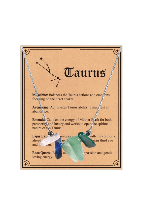 Twelve Zodiac Signs Bracelet Simple and Irregular Natural Gravel Twelve Constellations Stone Necklace Women'S Crystal Stone Combination Twelve Constellations Necklace