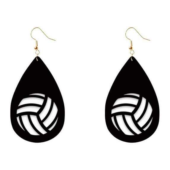 SUSHANG Vintage Drop Earrings Women'S Sports Fans Baseball Leather Earrings Artificial Leather Pendant Earrings Football Basketball Earrings Sparkling Softball Football Mom Earrings