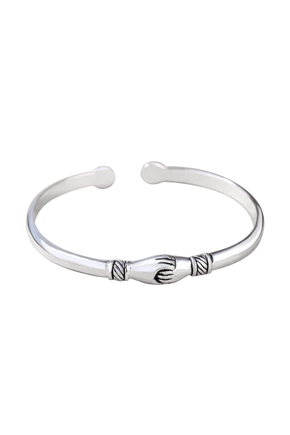 Vintage Sterling Silver Bracelet Forever Handshaking Opening Bracelet Vintage Sterlings Friends Personality Bangle Friendship Bracelets