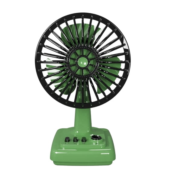 SUSHANG Vintage Style Retro Desktop Fan, Rechargeable Battery-Powered Small Fan with Quiet Operation for Office Desk, Personal Air Circulation, and Portable Home Use