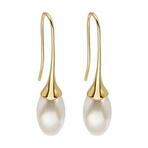 SUSHANG Water Drop Pearl Earrings Vintage Fashion Earrings Female Water Drop Pearl Earrings Earrings Classic Personalized Versatile Earrings
