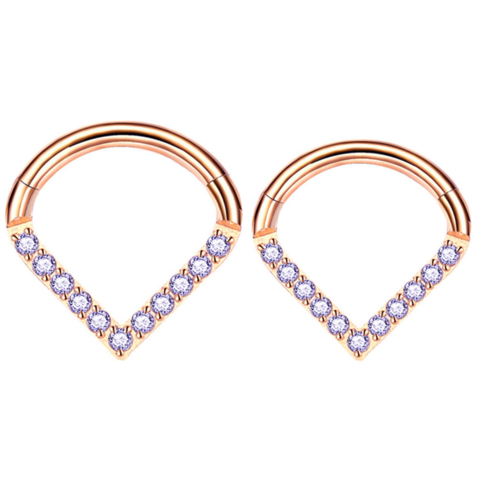 SUSHANG Water Drop Zircon Earrings Surgical Septum Daith Tragus Cartilage Piercing Jewelry Teardrop Nose Hoop Cube Zircon Paved