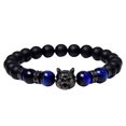 thumbnail image 1 of SUSHANG Wolf Bracelet Wolf Head Charm Amethyst Crystal Bracelet with Round Beads Natural Tiger Eye Bracelet Lava Beaded Bracelet, 1 of 8