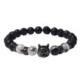 thumbnail image 1 of SUSHANG Wolf Bracelet Wolf Head Charm Amethyst Crystal Bracelet with Round Beads Natural Tiger Eye Bracelet Lava Beaded Bracelet, 1 of 8