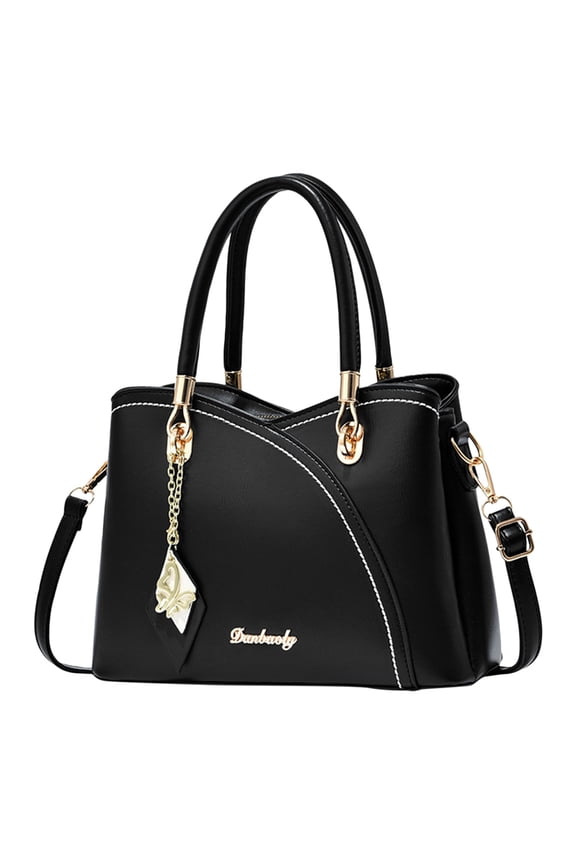 Women Handbag Large Capacity Plaid Contrast Color Middle Aged One Shoulder Messenger Bag