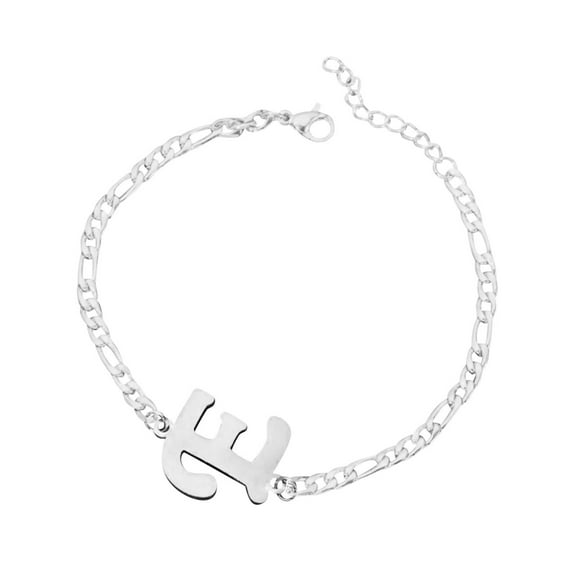 SUSHANG Women'S A-Z Letter Bracelet Personalized Initial Bracelet Silver Plated Titanium Letter Bracelet Dainty Titanium Bracelet Delicate Disc Name Bracelet for Women Girls