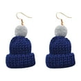 thumbnail image 1 of SUSHANG Wool Ball Knitted Hat Earrings Christmas Simulation Creative Earrings Earrings Cute Wool Wool Knitted Hat Earrings Ear Hook, 1 of 8