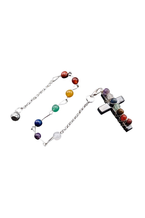 Yoga Bracelet Ornament Natural Stone Seven Chakras Pendant Rainbow Yoga Bracelet Ornament