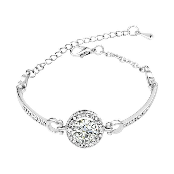 SUSHANG Zircon Adjustable Bracelet Stainless Chain Link Size Zirconia Bracelet Bracelets