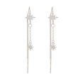 thumbnail image 1 of SUSHANG Zircon Star Earrings Simple Chain Earrings Micro Set Zircon Star Double Layer Ear Line Light Luxury Earrings, 1 of 8