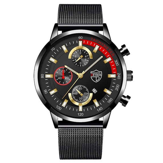 SUSHNAG Calendar Luminous Men'S Watch Mens Watches Casual Stainless Steel Analog Quartz Watch Men Wristwatch Clock Business Date Casual Watch