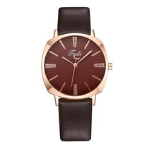 SUSHNAG Fashionable Leather Strap Women'S Watch Watch Belt Leather Tadi Calendar Quartz Minimalist Woman Sleek Mesh Women'S Watch
