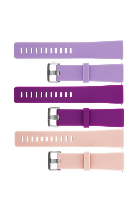 SUSHNAG Smart Silicone Watch Strap Pack 3 Sport Bands Compatible with Versa 2 / Versa/Versa Lite/Versa Se Classic Soft Silicone Replacement Wristbands for Versa Smart Watch Women Men