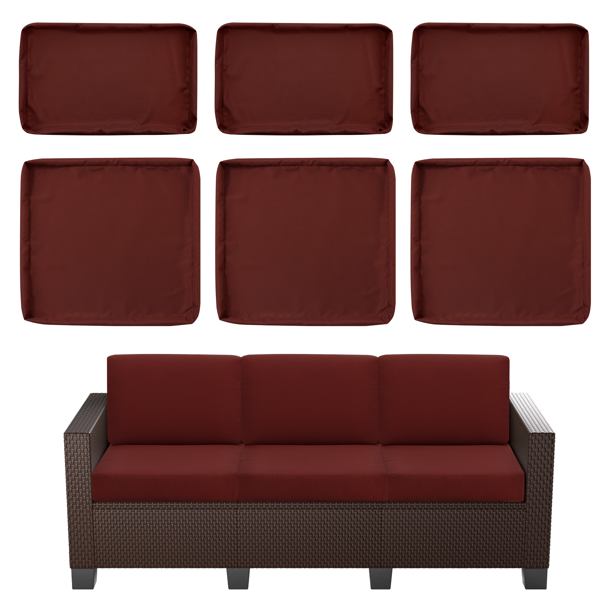 SUSIE'S GARDEN 6 pcs Outdoor Cushion Slipcovers Outdoor Patio Cushions Covers Replacement