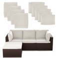 thumbnail image 1 of SUSIE'S GARDEN 9p Patio Cushion Covers Outdoor Patio Cushions Covers Replacement Waterproof with Zipper for 5 Pcs Patio Furniture Set, Slipcovers for Outdoor Cushions White, Covers Only, 1 of 5