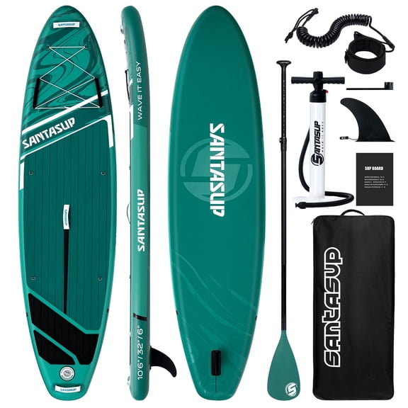 SUSIEBAY Inflatable Stand Up Paddle Board with Premium SUP Accessories and Surfing Backpack | 10‘6“ 11ft #Black, Wide Stance, Surf Control, Non-Slip Deck, Paddle and Pump for Youth & Adult