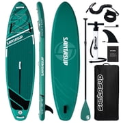 SUSIEBAY Inflatable Stand Up Paddle Board with Premium SUP Accessories and Surfing Backpack | 10 6  11ft #Black, Wide Stance, Surf Control, Non-Slip Deck, Paddle and Pump for Youth & Adult