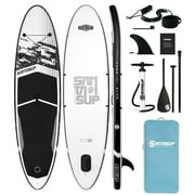SUSIEBAY Inflatable Stand Up Paddle Board with Premium SUP Accessories and Surfing Backpack | 10‘6“ 11ft #Black, Wide Stance, Surf Control, Non-Slip Deck, Paddle and Pump for Youth & Adult