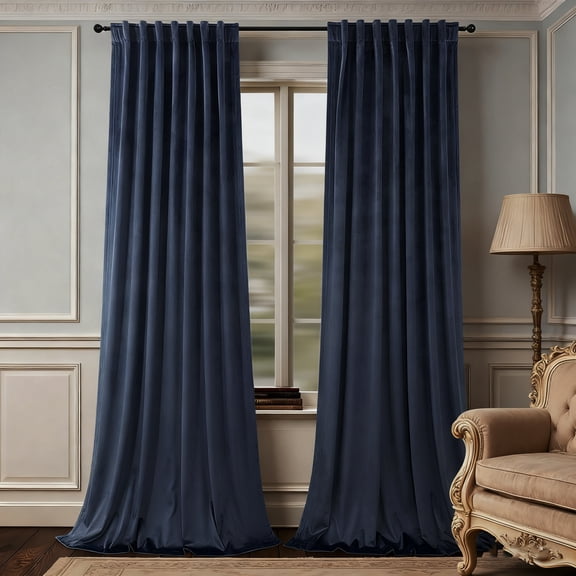 SUSIELADY Velvet Blackout Curtains 84 Inches, 2 Panels, Thermal Insulated Luxury Soft Window Drapes for Bedroom & Living Room, Rod Pocket and Back Tab, 52W x 84L Inches, Slate Blue